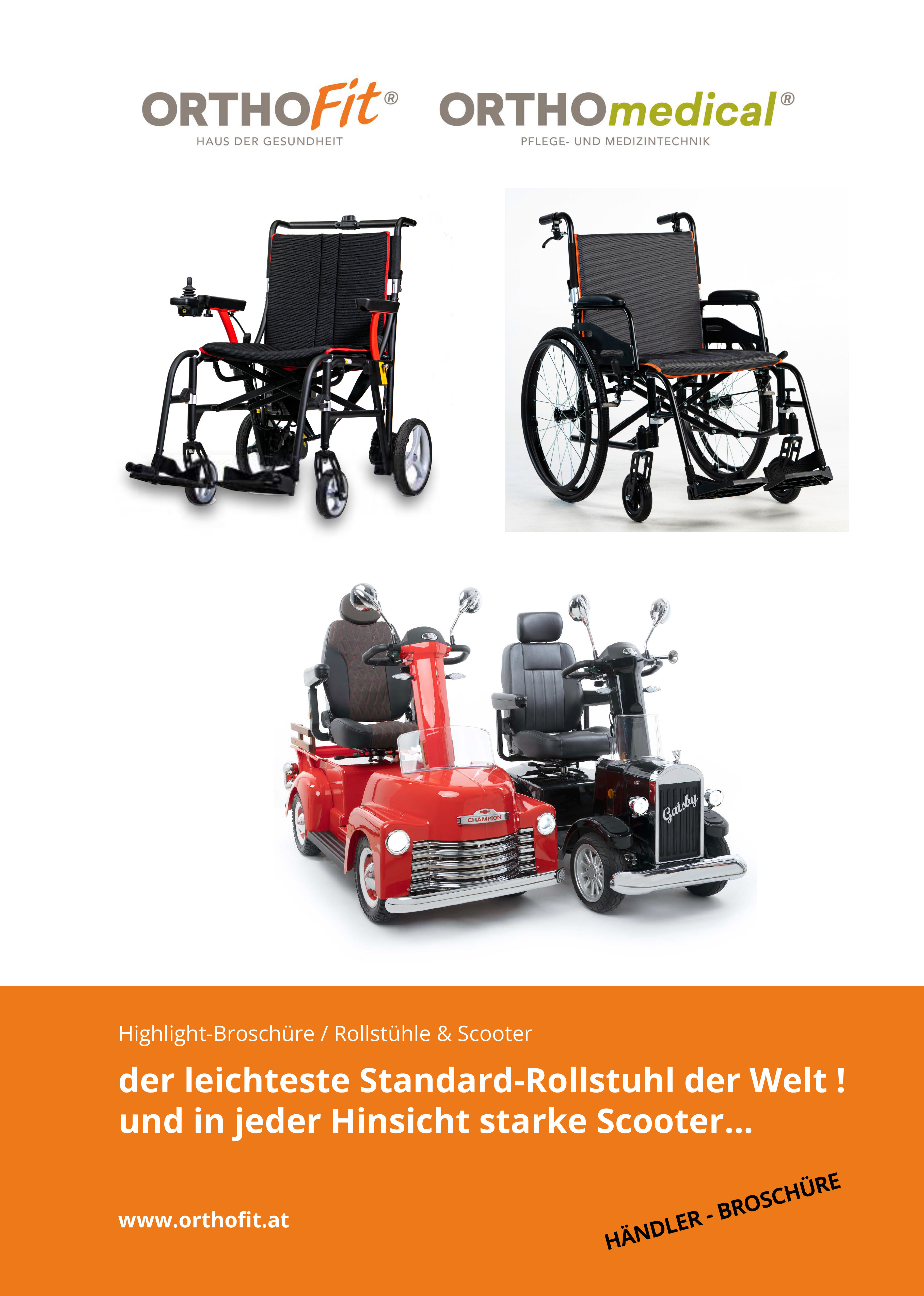 Orthofit Lightweight Rollstuehle Scooter Haendler Brochuere 2024 Deckblatt